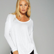 Ladies' Flowy Long Sleeve T-Shirt With 2x1 Rib Sleeves