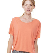 Ladies' Flowy Boxy Cropped Crewneck T-Shirt