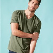 Premium Fitted Sueded V-Neck T-Shirt