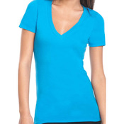 Ladies' Deep V-Neck Soft Wash T-Shirt